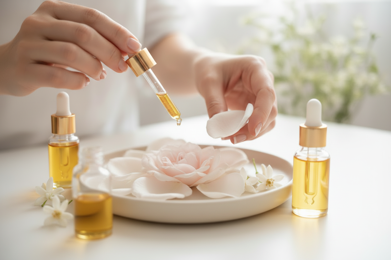 lighten the pink petals and add a light green plant in the background